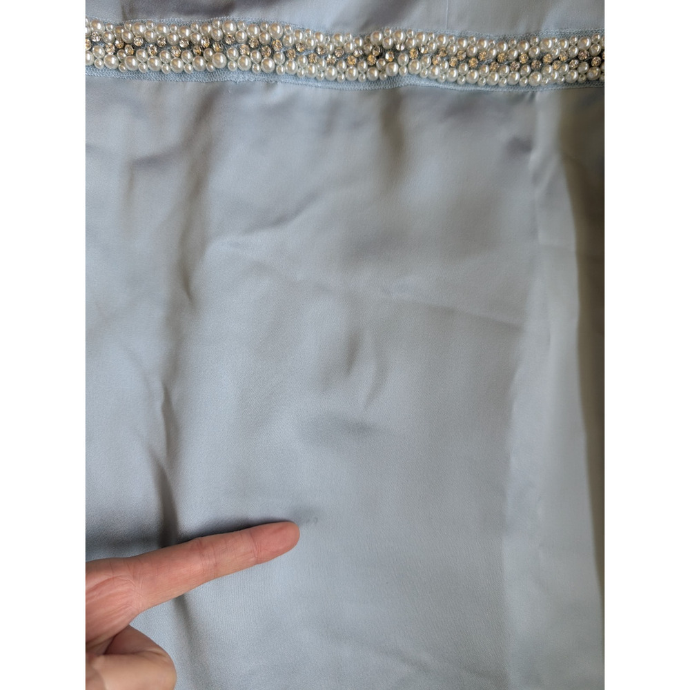 NWD Reformation Araminta Faux Pearl Maxi Dress Gown Size 6 mineral #4A501 - Picture 12 of 15